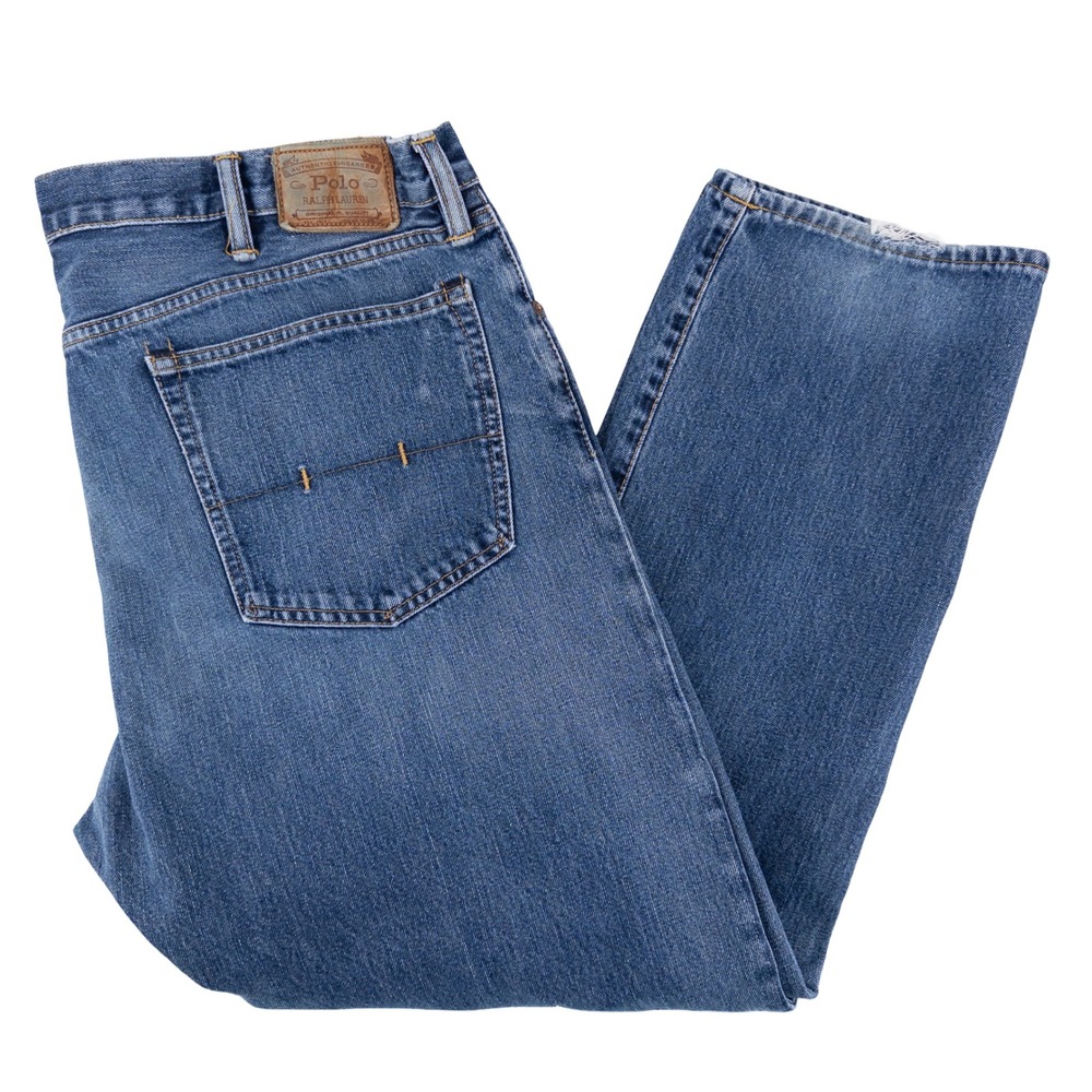 Polo Ralph Lauren Mens 40x30 Hampton Straight Jeans Blue Denim Americana Preppy